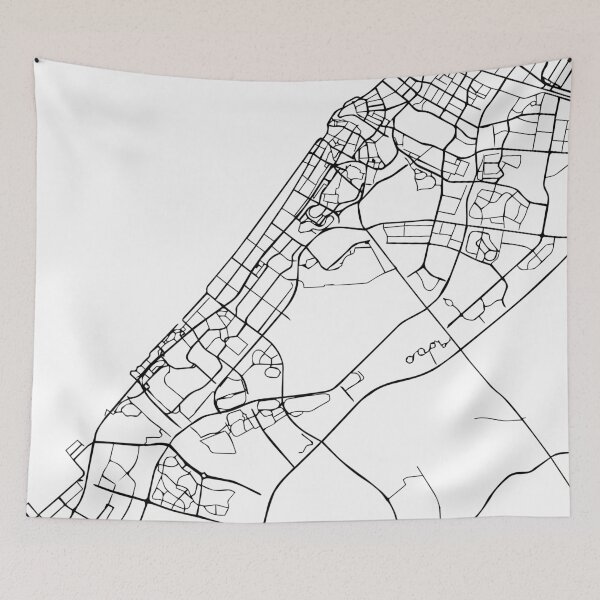 Item preview, DUBAI UAE BLACK CITY STREET MAP ART designed and sold by deificusArt.