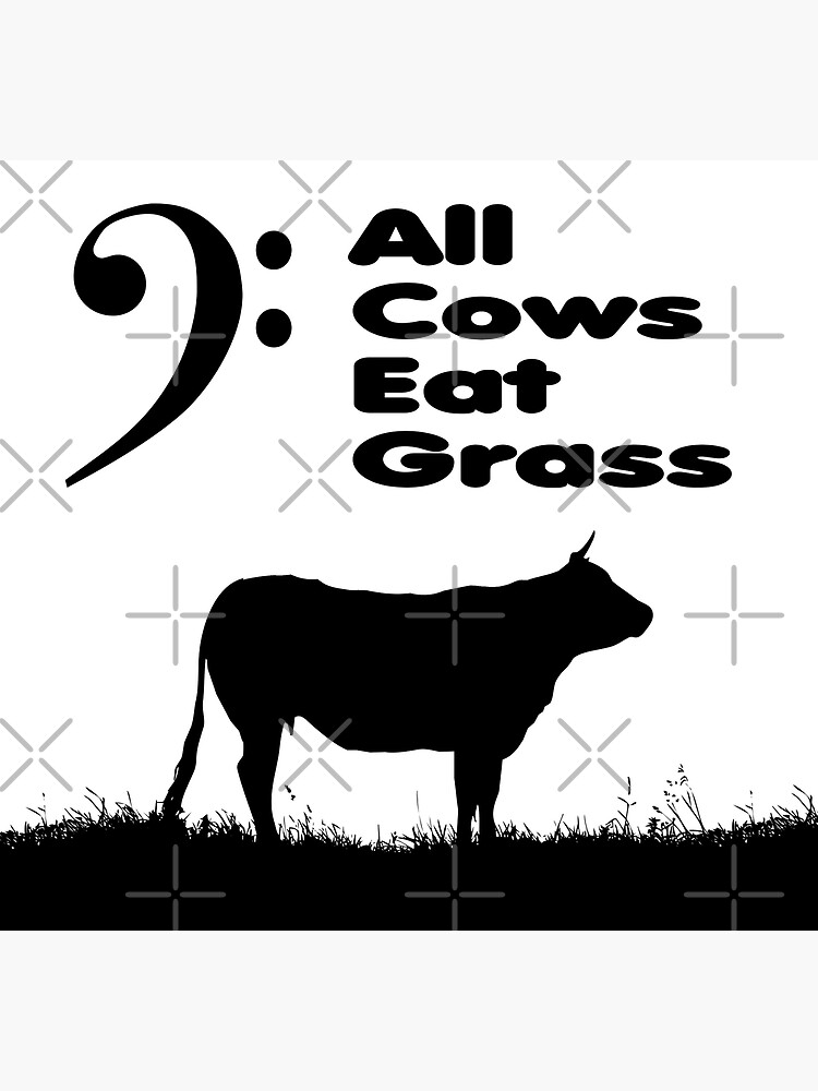 "Musical Mnemonic All Cows Eat Grass." Canvas Print by funkyworm