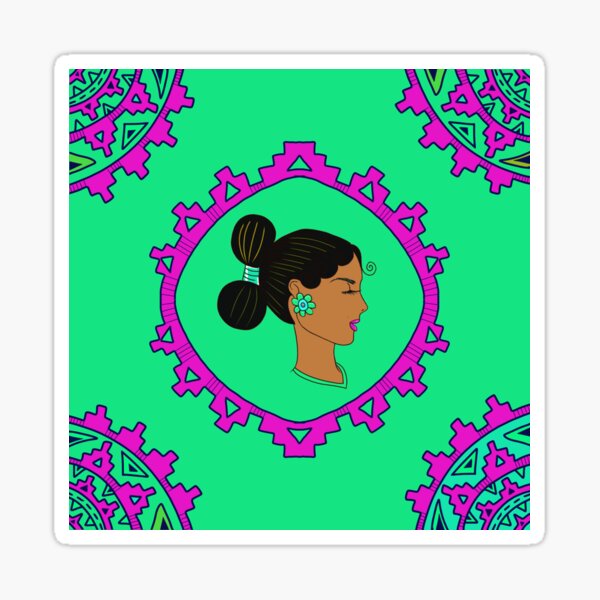 Diné Woman Blooms Sticker