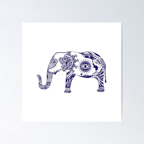 Item preview, Cute Elephant Mandala illustration designed and sold by saadkh.