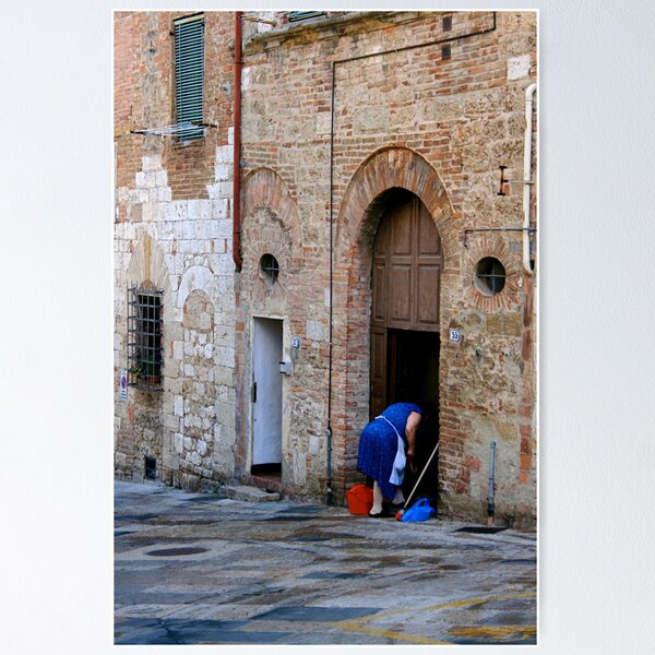 Item preview, Woman Cleaning the Street Front, Italy designed and sold by patti4glory.