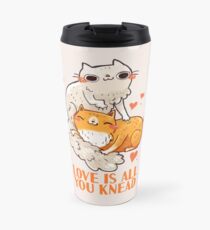 Cute Cats - Love is all you knead Travel Mug