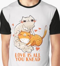 Cute Cats - Love is all you knead Graphic T-Shirt