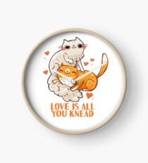 Cute Cats - Love is all you knead Clock