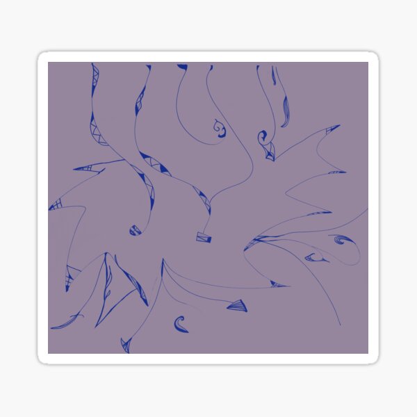 Blue Rain on Purple Sticker