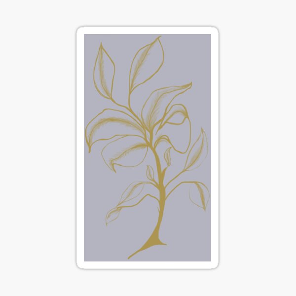 Golden Flower on Grey Sticker
