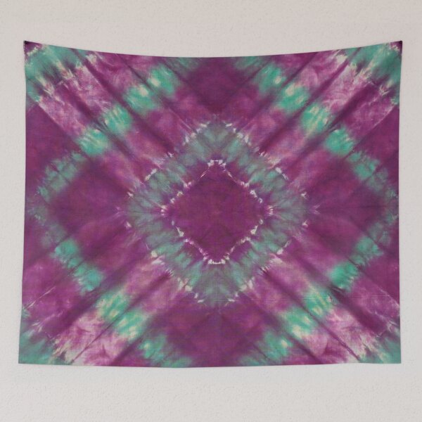 Item preview, Tie Dye Geometric Diamond Purple Green designed and sold by MazeThreads.