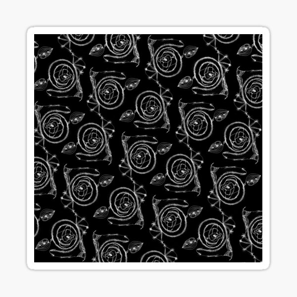 White Spirals on Black Sticker
