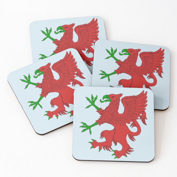 Item preview, Griffin in Red and Green designed and sold by Azure Lion Productions.