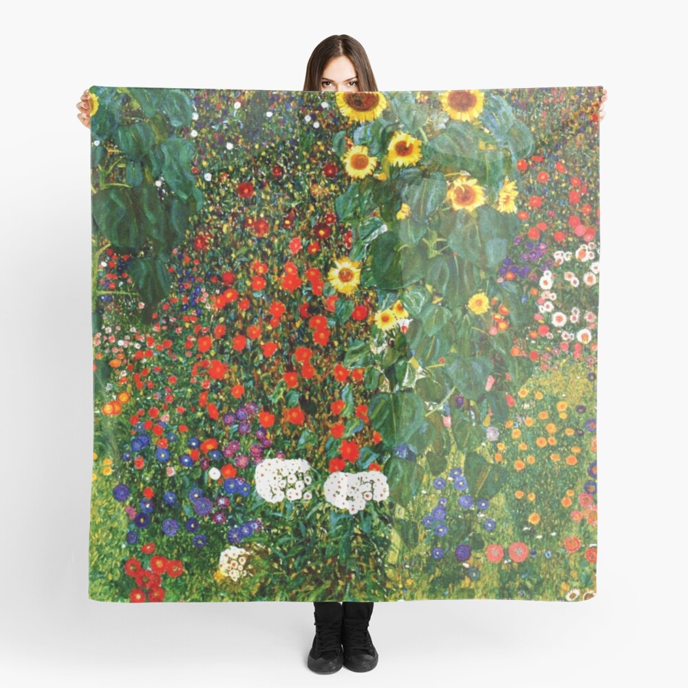 Klimt - Farm Garden with Sunflowers Scarf