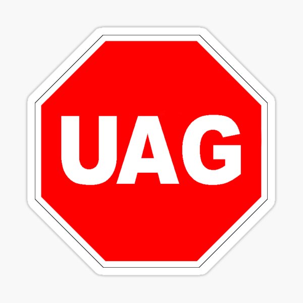 UAG Stop Sign Sticker