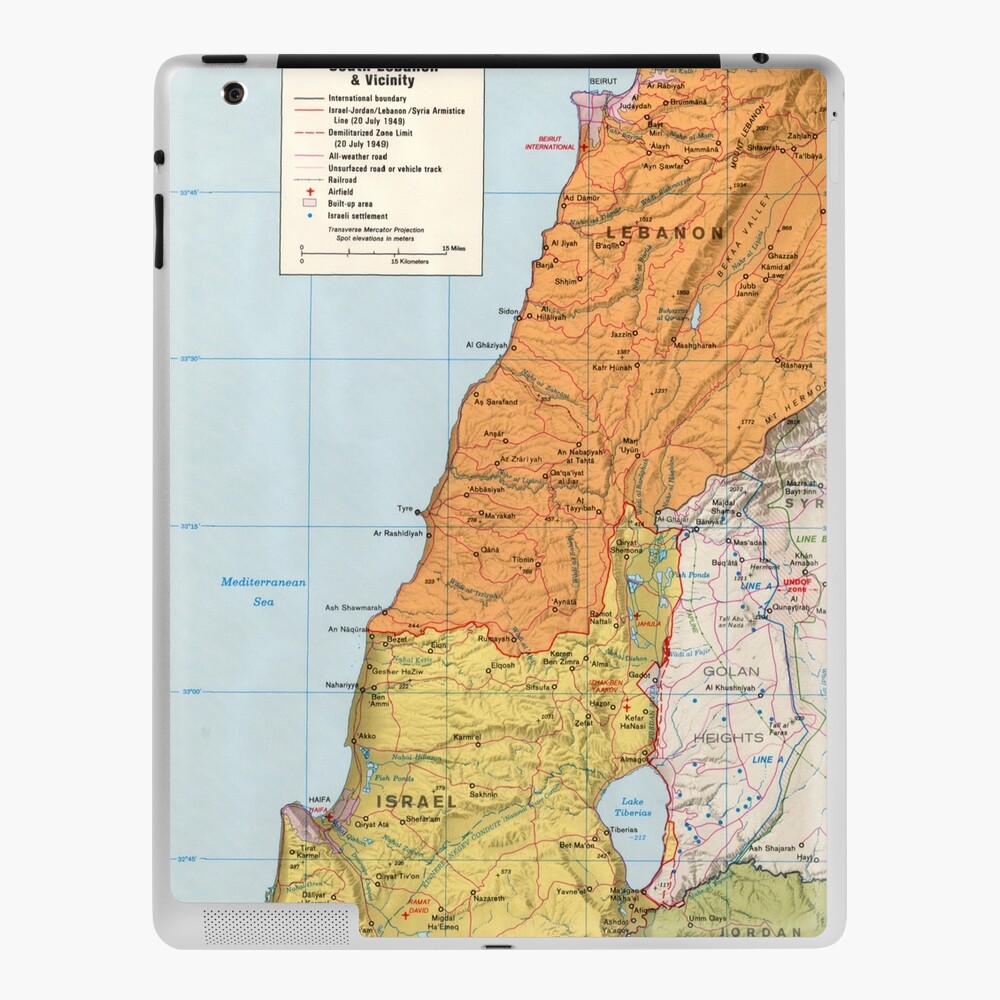 Libanon Israel Syrien Golanhohen Cia Central Intelligence Agency Karte Nb Ipad Hulle Skin Von Historyprints Redbubble