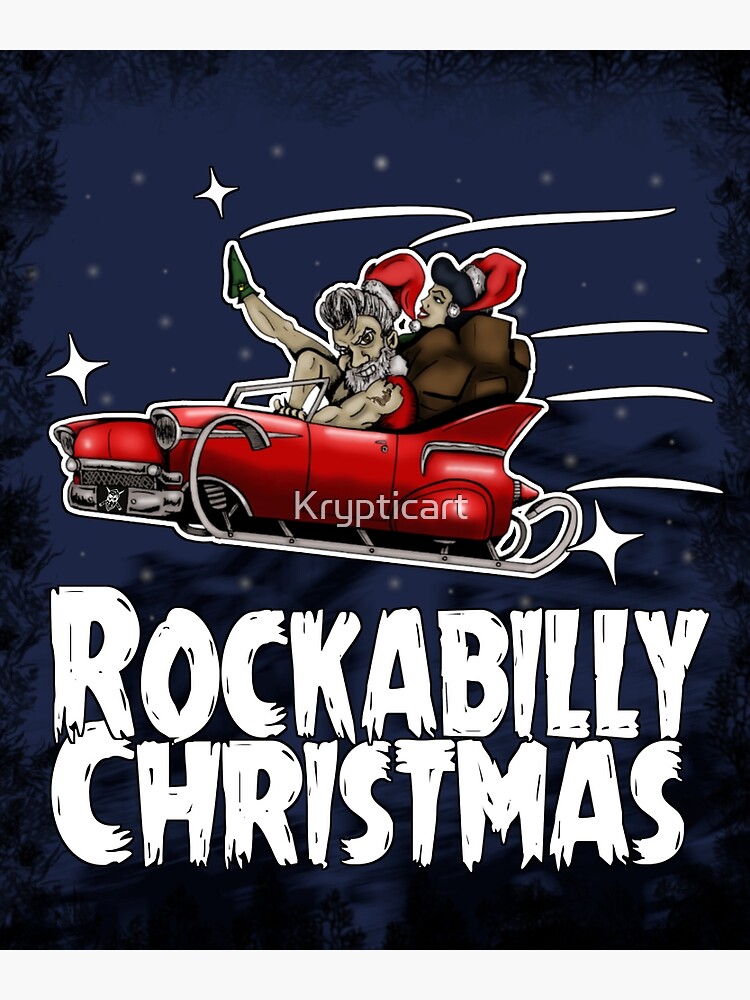 Rockabilly Christmas " Postcard by Krypticart | Redbubble
