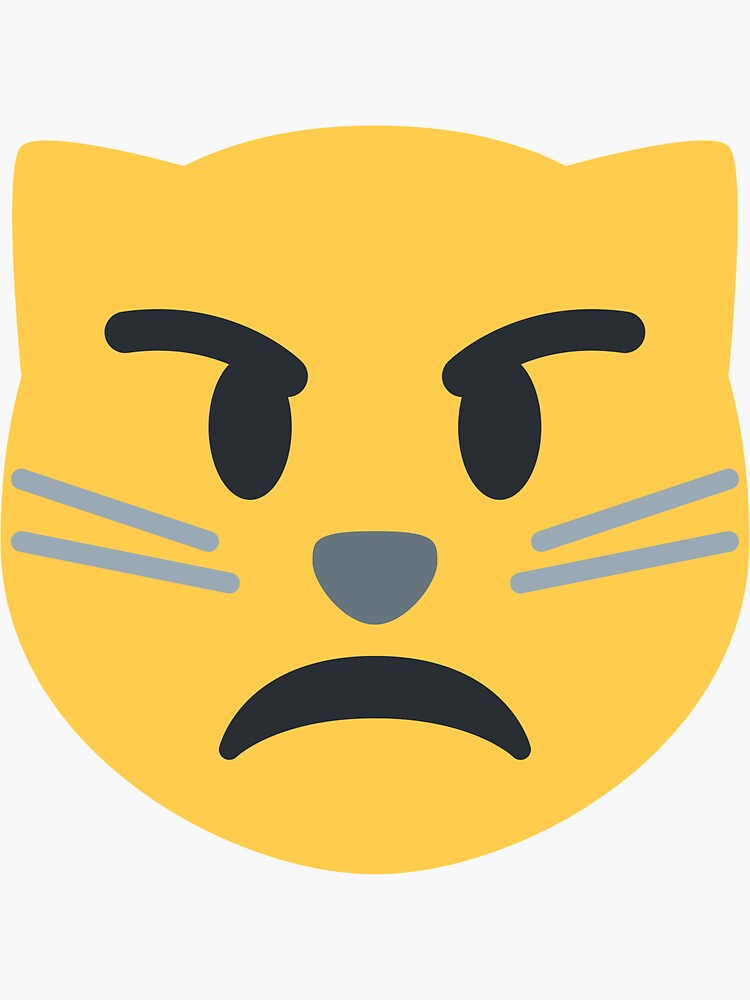 Angry Cat Emoji Sticker for Sale by rkbubble