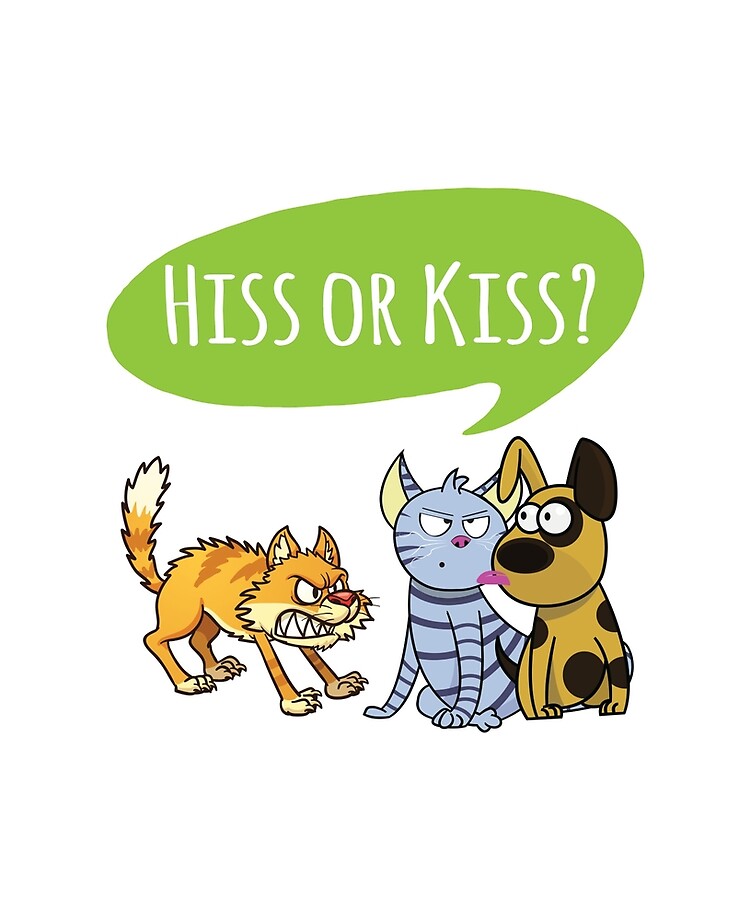 Hiss or Kiss? Funny Animated Cat and Dog Kiss or Fight