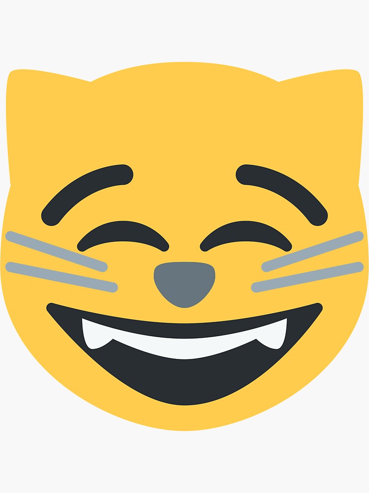 "Laughing Cat Emoji" Sticker by SpacemanSam13  Redbubble