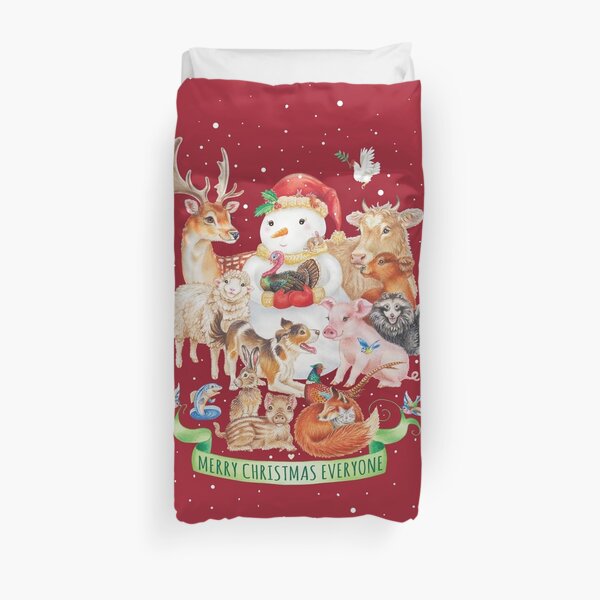 Merry vegan christmas by Maria Tiqwah Duvet Cover