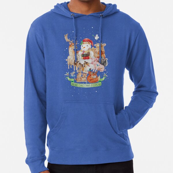 Cute Cat Avocado Vegan Christmas Zip Hooded Sweatshirt
