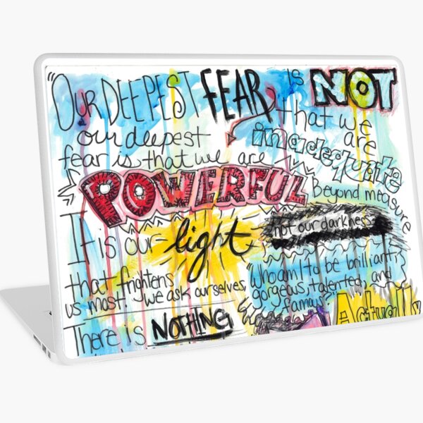Marianne Williamson Quote - "Our deepest fear is not that we are inadequate" Laptop Skin
