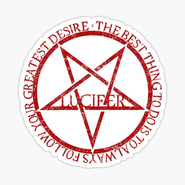 Sticker Citation De Lucifer Morningstar Suivez Votre Desir Fan Art De La Serie Televisee Pentagram Lucistar Par Izikil Redbubble