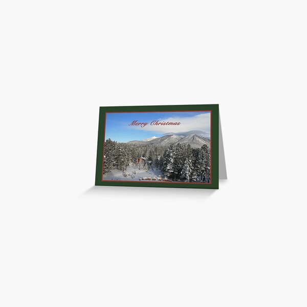 Christmas Card with snow, trees, and red - From ccnow.info Greeting Card