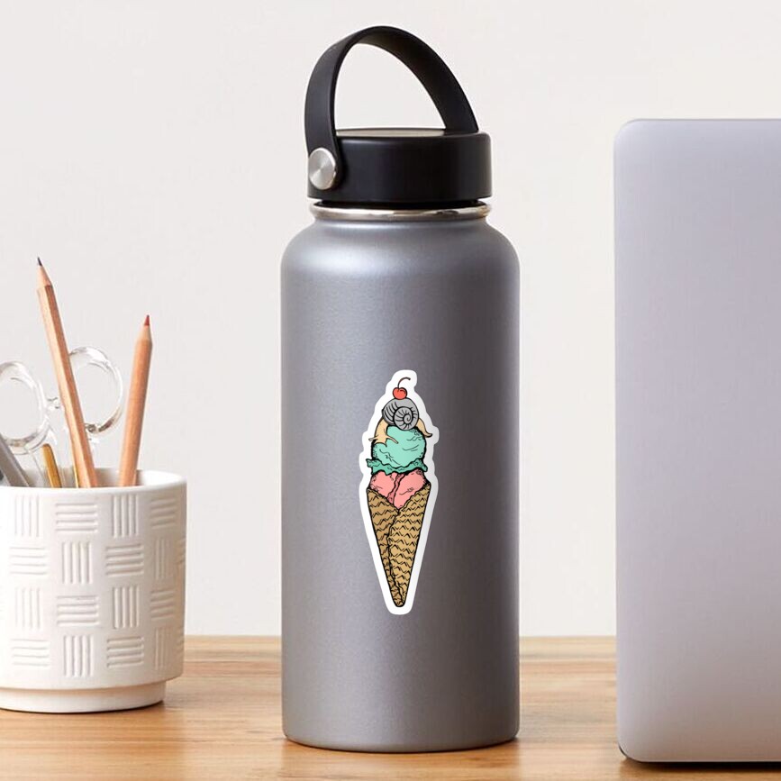 Snail on Top of an Ice Cream Cone Sticker