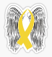 Winged Awareness Ribbon (Gold Ribbon) Sticker