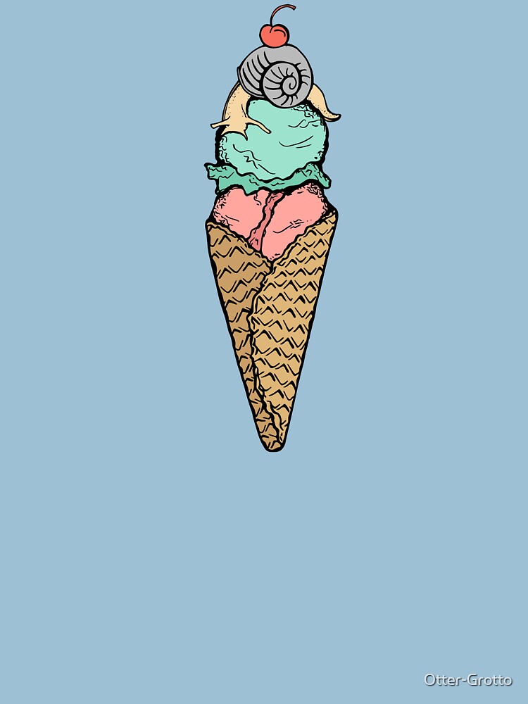 Snail on Top of an Ice Cream Cone by Otter-Grotto