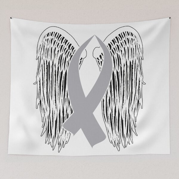 Item preview, Winged Awareness Ribbon (Gray Ribbon)  designed and sold by blakcirclegirl.