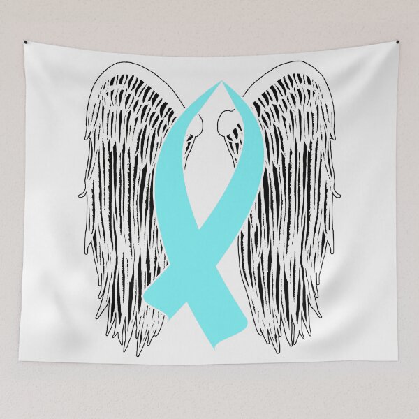 Item preview, Winged Awareness Ribbon (Light Blue) designed and sold by blakcirclegirl.