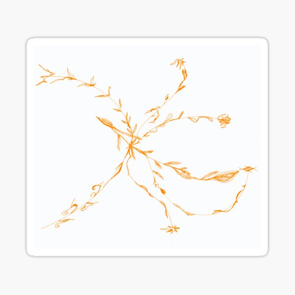 Orange Flower on White Sticker