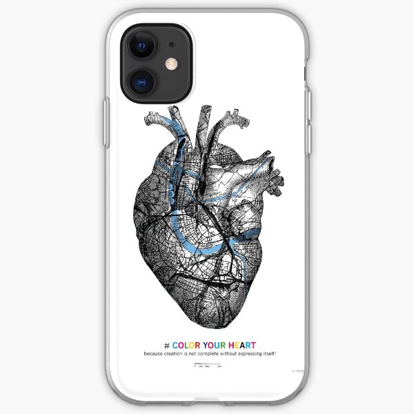 #COLOR YOUR HEART | Basel Citymap Artwork iPhone Flexible Hülle