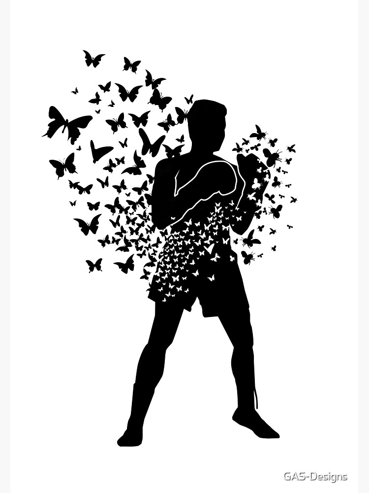 "Boxer Ali Butterfly" Poster by GASDesigns Redbubble