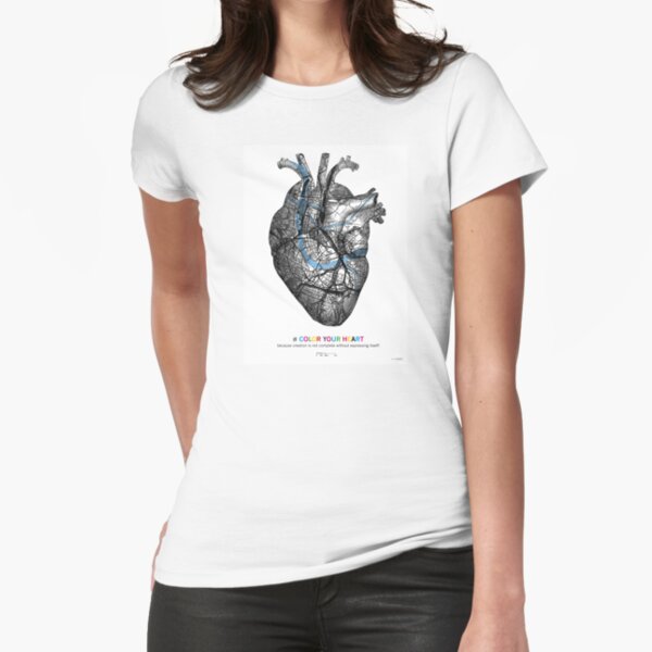 #COLOR YOUR HEART | Basel Citymap Artwork Tailliertes T-Shirt