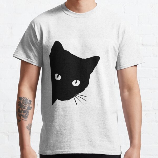 peeking cat t shirt