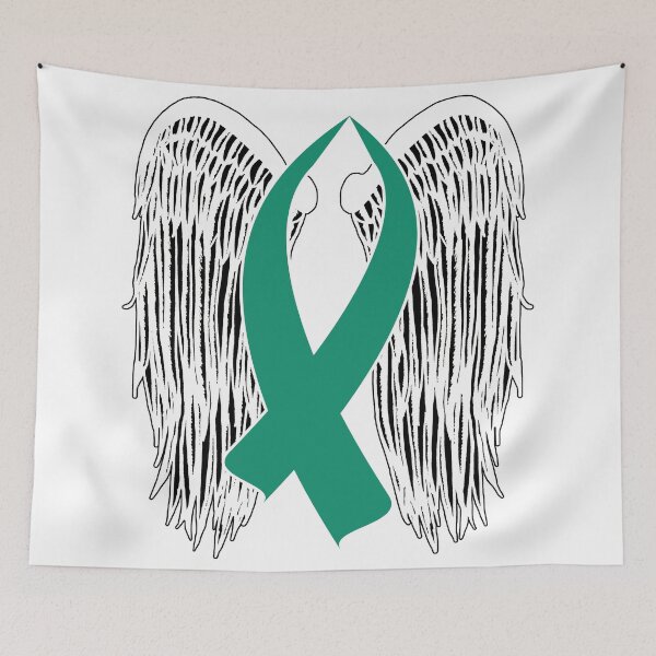 Item preview, Winged Awareness Ribbon (Teal) designed and sold by blakcirclegirl.