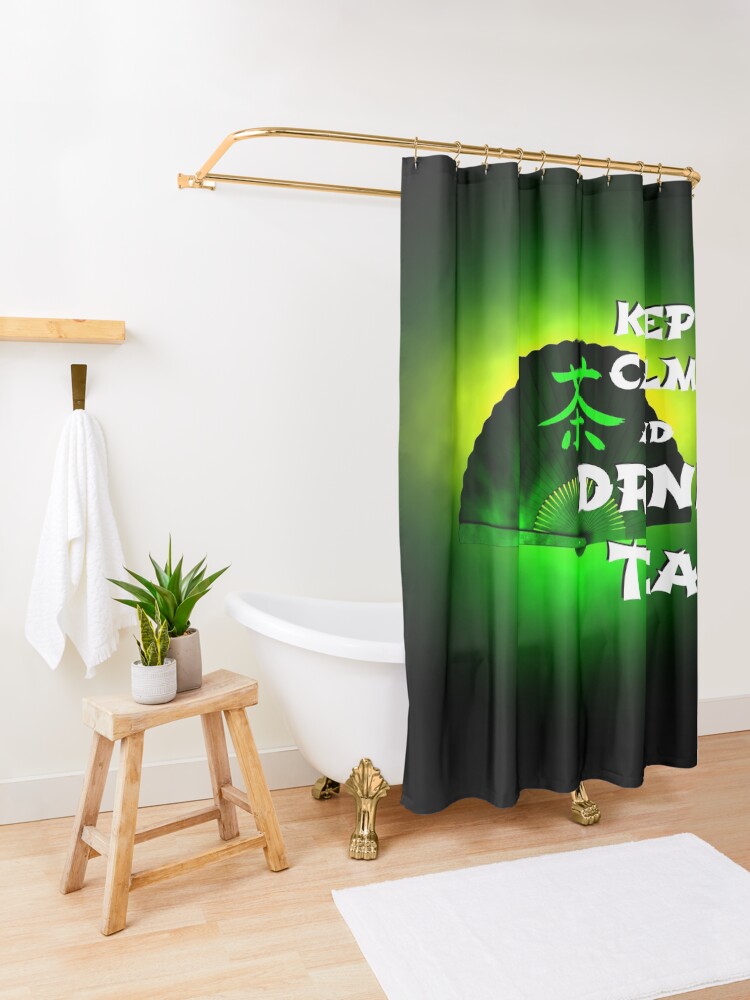Alternate view of Keep Calm And Drink Tea - green tea Shower Curtain