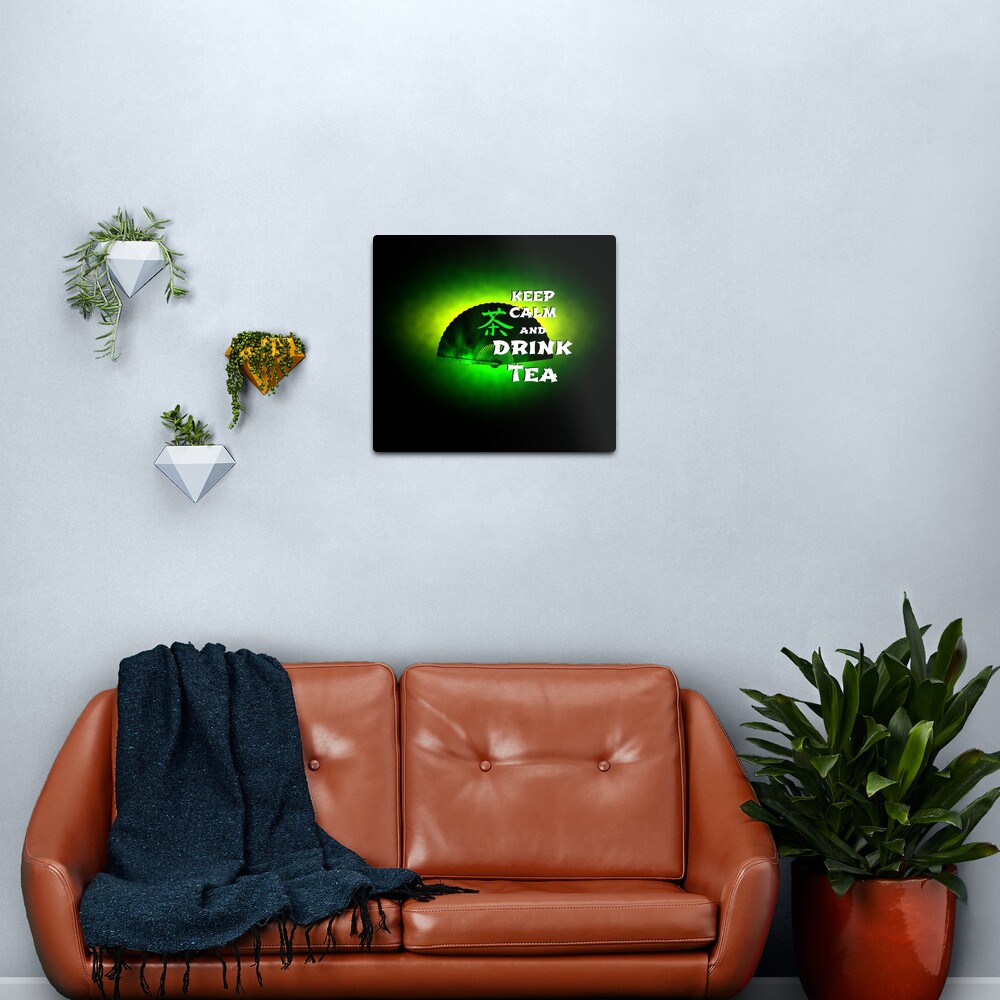 Keep Calm And Drink Tea - green tea Metal Print