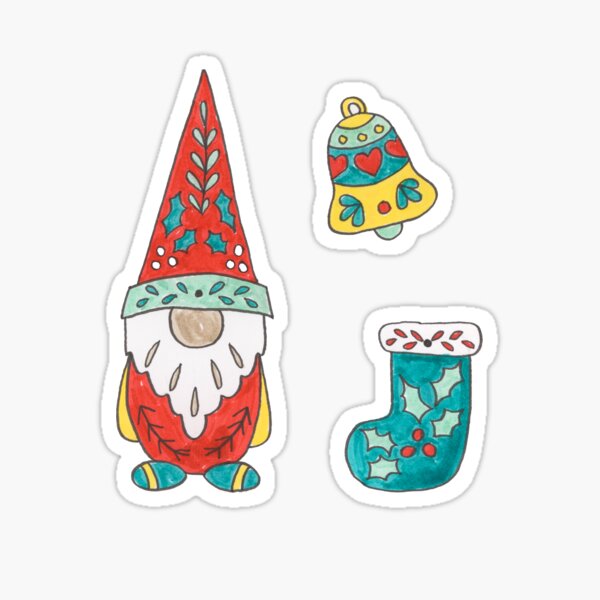 Folk Christmas Tree Sticker