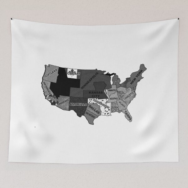 Item preview, Wrestling Territory Map designed and sold by stiffwagonLTD.