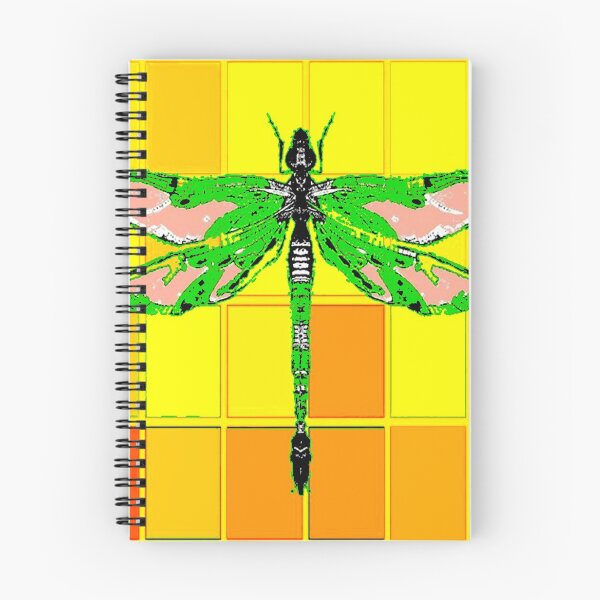 Item preview, YELLOW MODERN ART EMERALD GREEN DRAGONFLY   designed and sold by sharlesart.