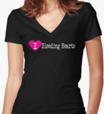 I Heart Bleeding Hearts | Love Bleeding Hearts - Dicentra Women's Fitted V-Neck T-Shirt
