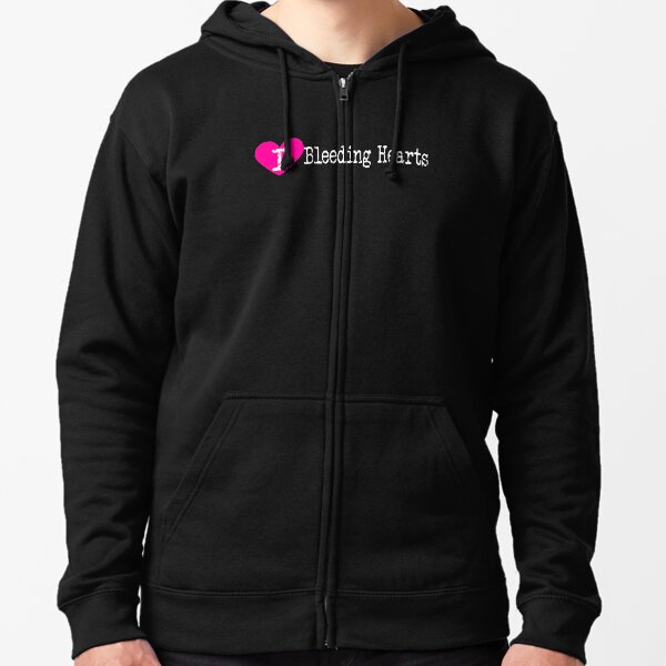 I Heart Bleeding Hearts | Love Bleeding Hearts - Dicentra Zipped Hoodie