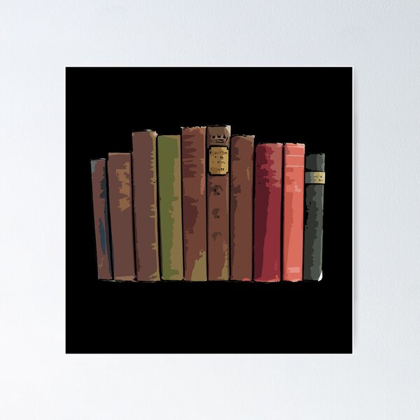 Tall Book Stack With Brown Bag & - Canvas Wall Art
