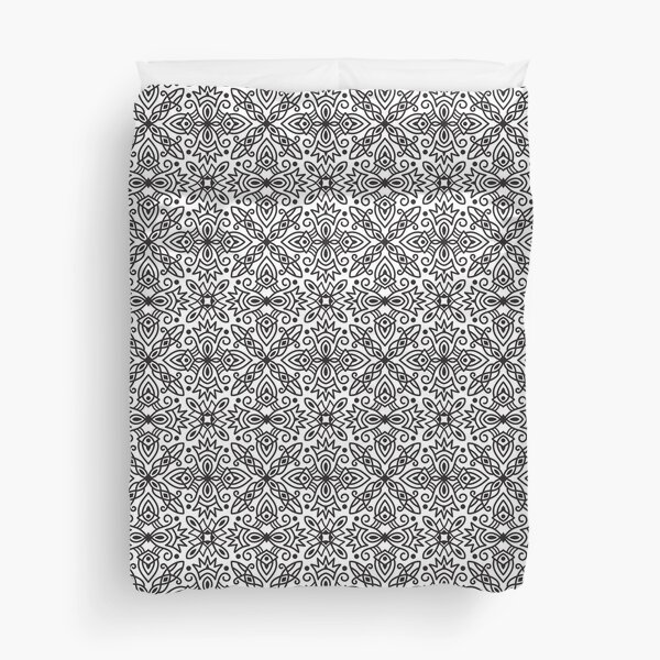 Bold Black & White Medallion Pattern 201811 Duvet Cover