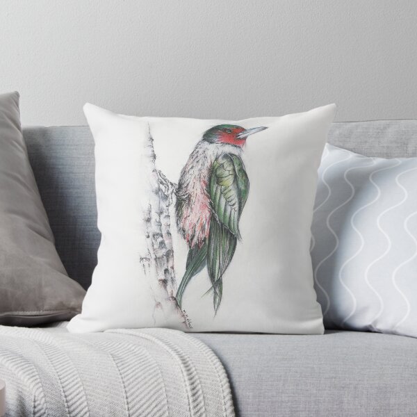 Lewis's Woodpecker Pillows and Totes Throw Pillow