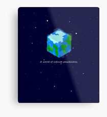 Minecraft Cube World Metal Print
