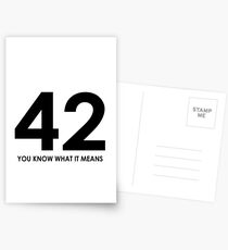The meaning of life, the universe and everything Postcards