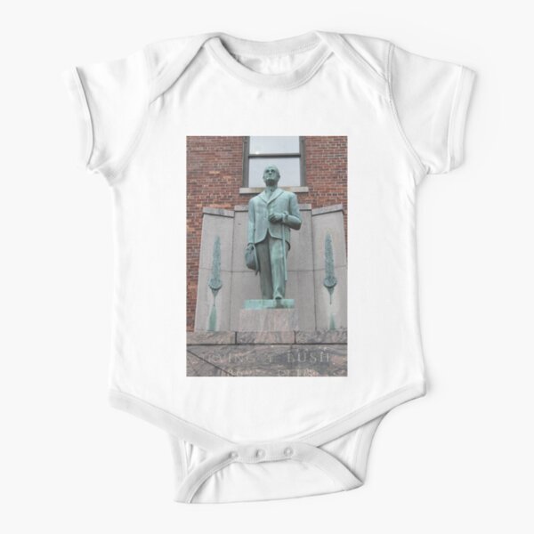 old, architecture, design, brick, vertical, color image, wall - building feature, built structure, city, no people, stone material, building exterior, retro style Short Sleeve Baby One-Piece