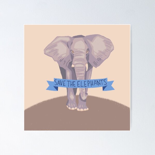Item preview, SAVE THE ELEPHANTS designed and sold by Jenna Soberman.